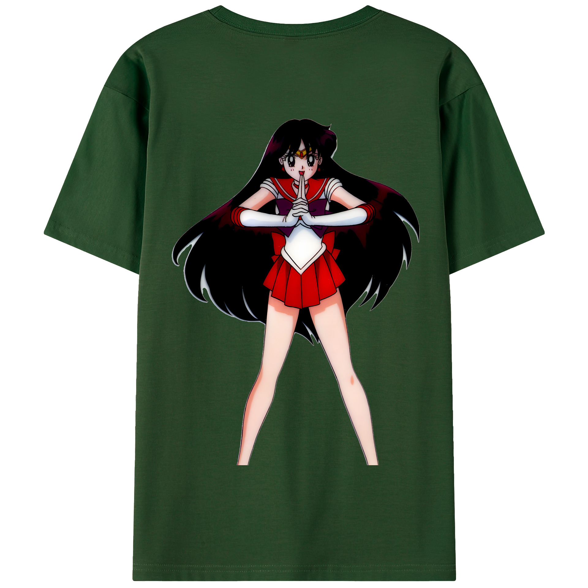 （画像用） 美少女戦士セーラームーン 火野レイ ひの レイ Sailor Moon Hino Rei （セーラーマーズ,Sailor Mars） 綿100％半袖Tシャツ（背面プリント）